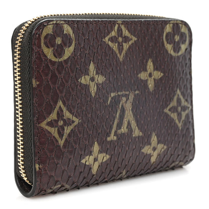 Louis Vuitton Snakeskin Monogram Zippy Padlock Coin Purse Brown 3 of 7