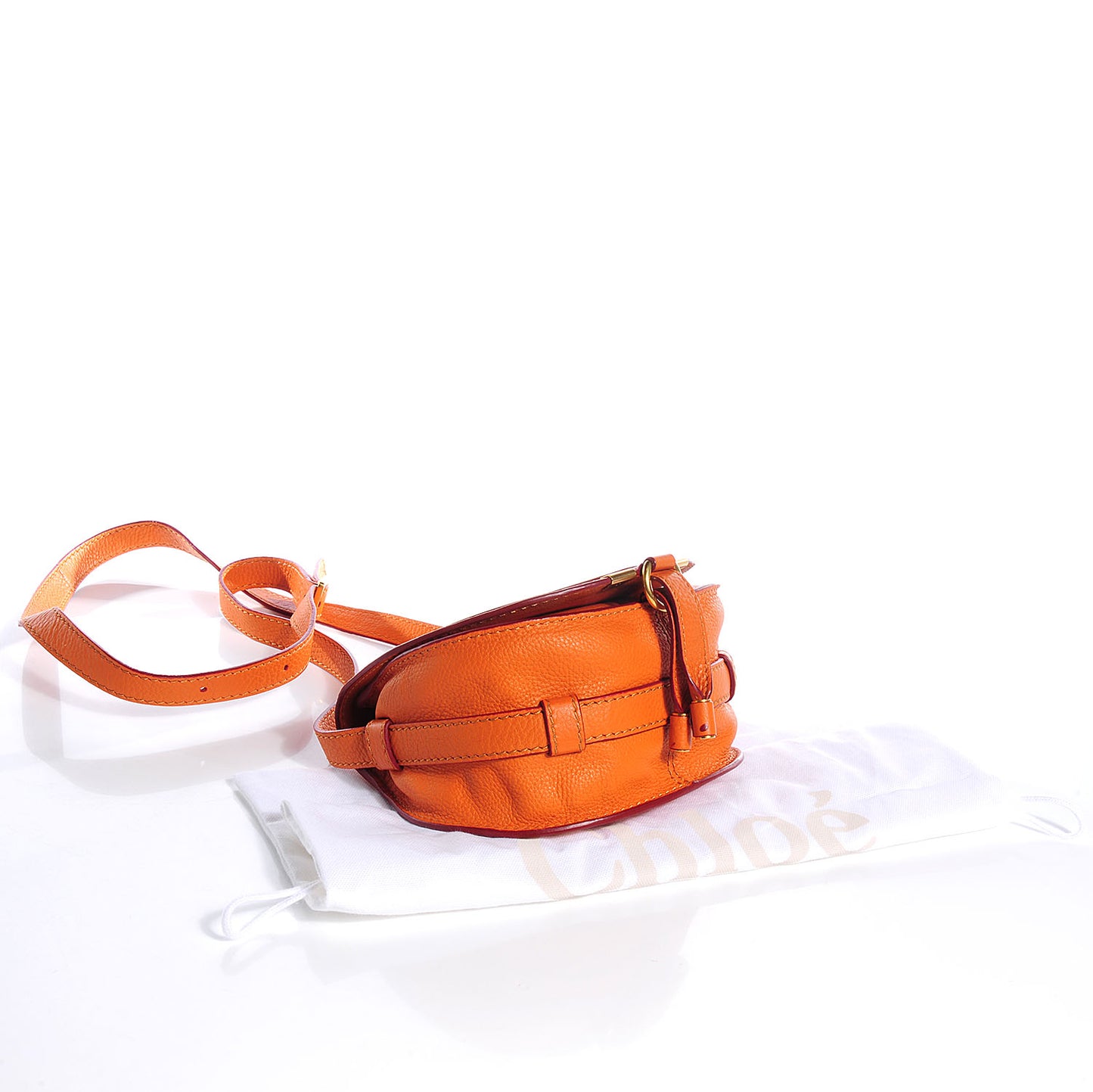 Calfskin Mini Marcie Round Crossbody Bag Indian Summer