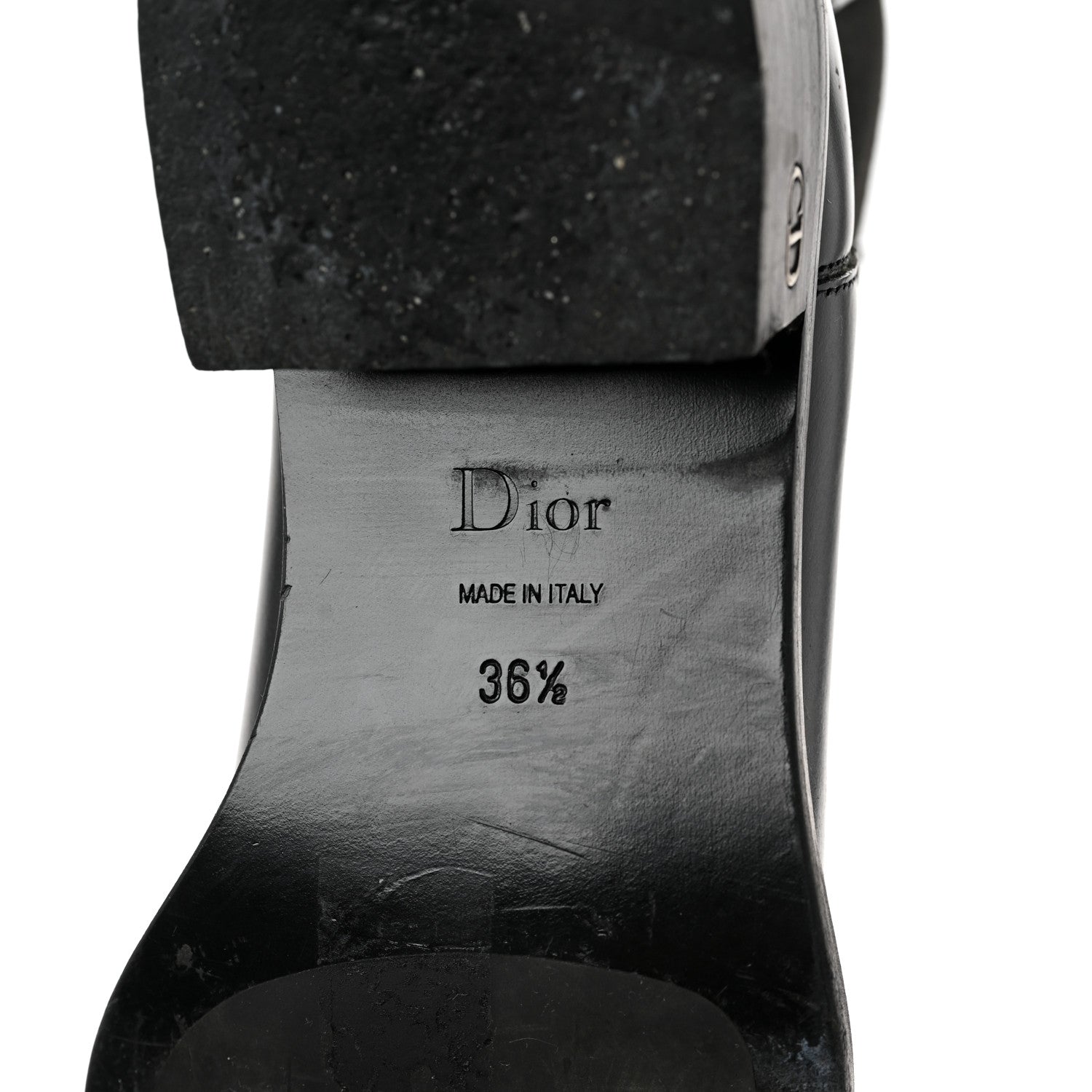 Christian Dior Glazed Calfskin Crystal Tomboy Ankle Boots 36.5 Black 6 of 8