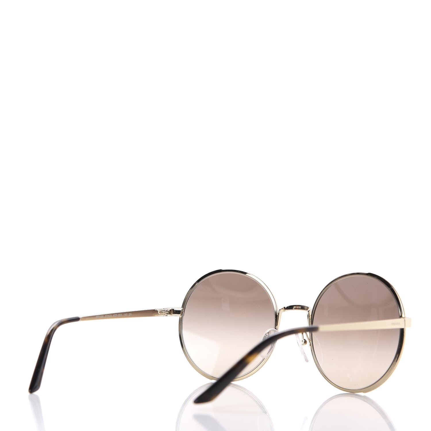 Prada Metal Enamel Oversized Round Sunglasses SPR59X Tortoise Gold 4 of 7