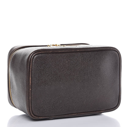 Chanel Caviar Vanity Cosmetic Case Brown 3 of 14