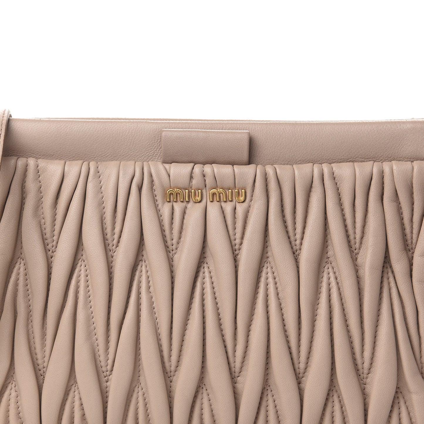 Nappa Matelasse Crossbody Clutch Cammeo