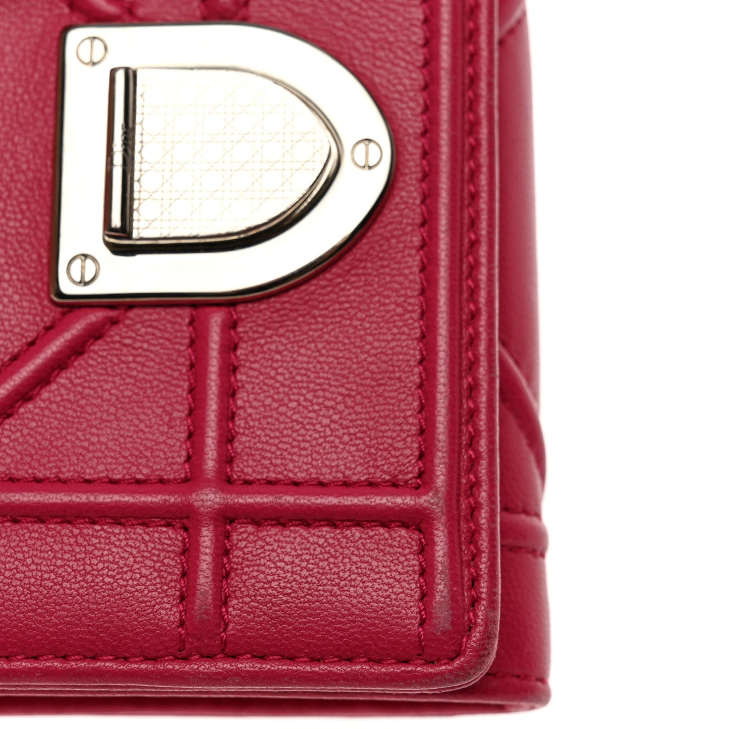 Calfskin Cannage Diorama Nomadene Wallet Fuchsia