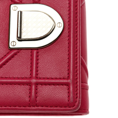 Christian Dior Calfskin Cannage Diorama Nomadene Wallet Fuchsia 17 of 18