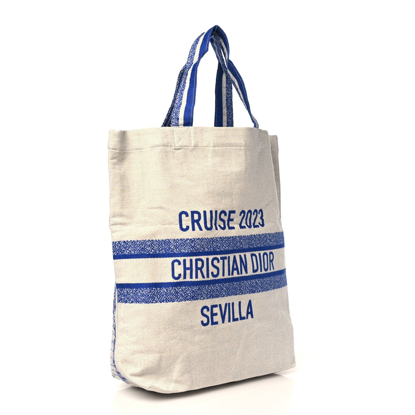 Canvas Print Cruise Tote Ivory Blue