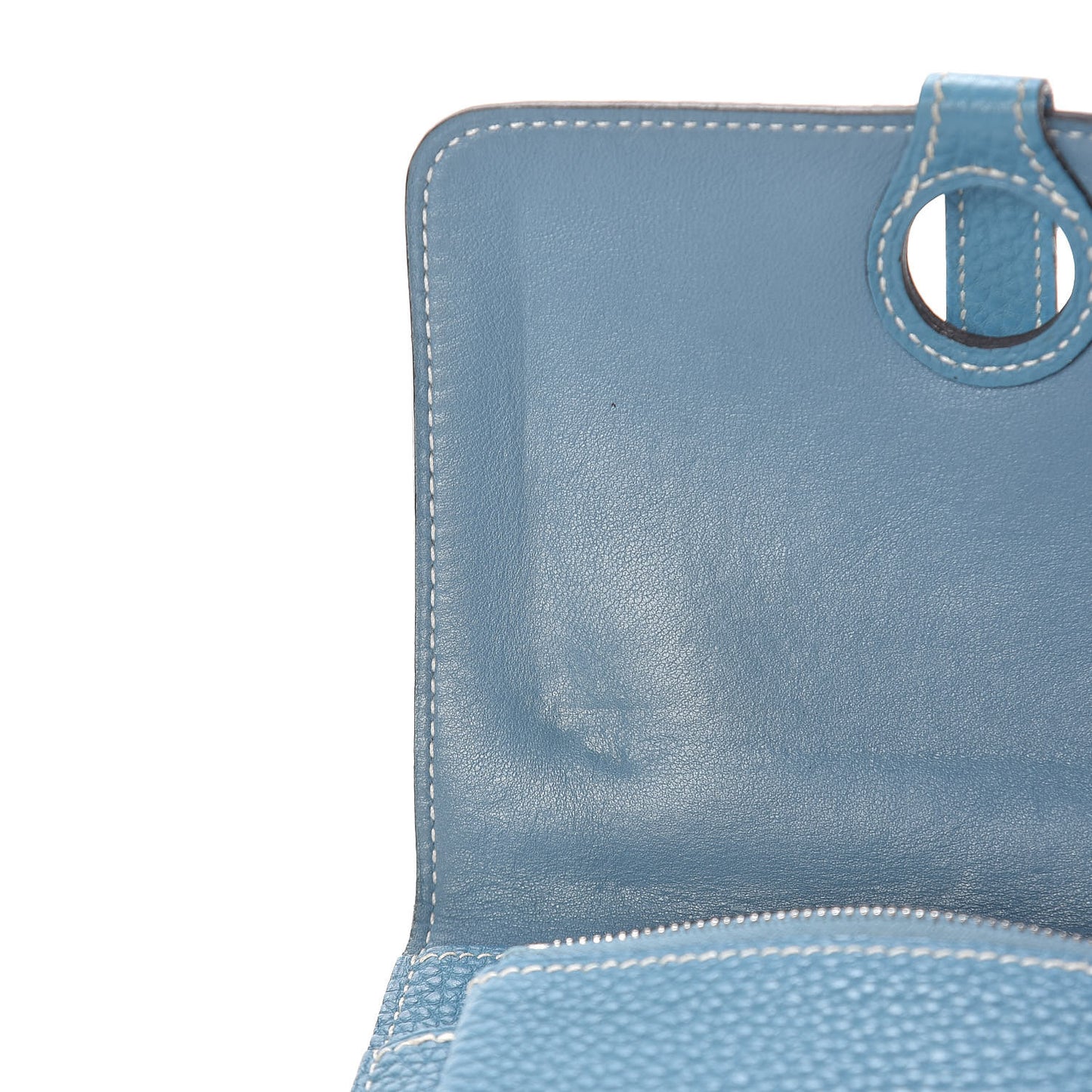 Togo Dogon Compact Wallet Blue Jean