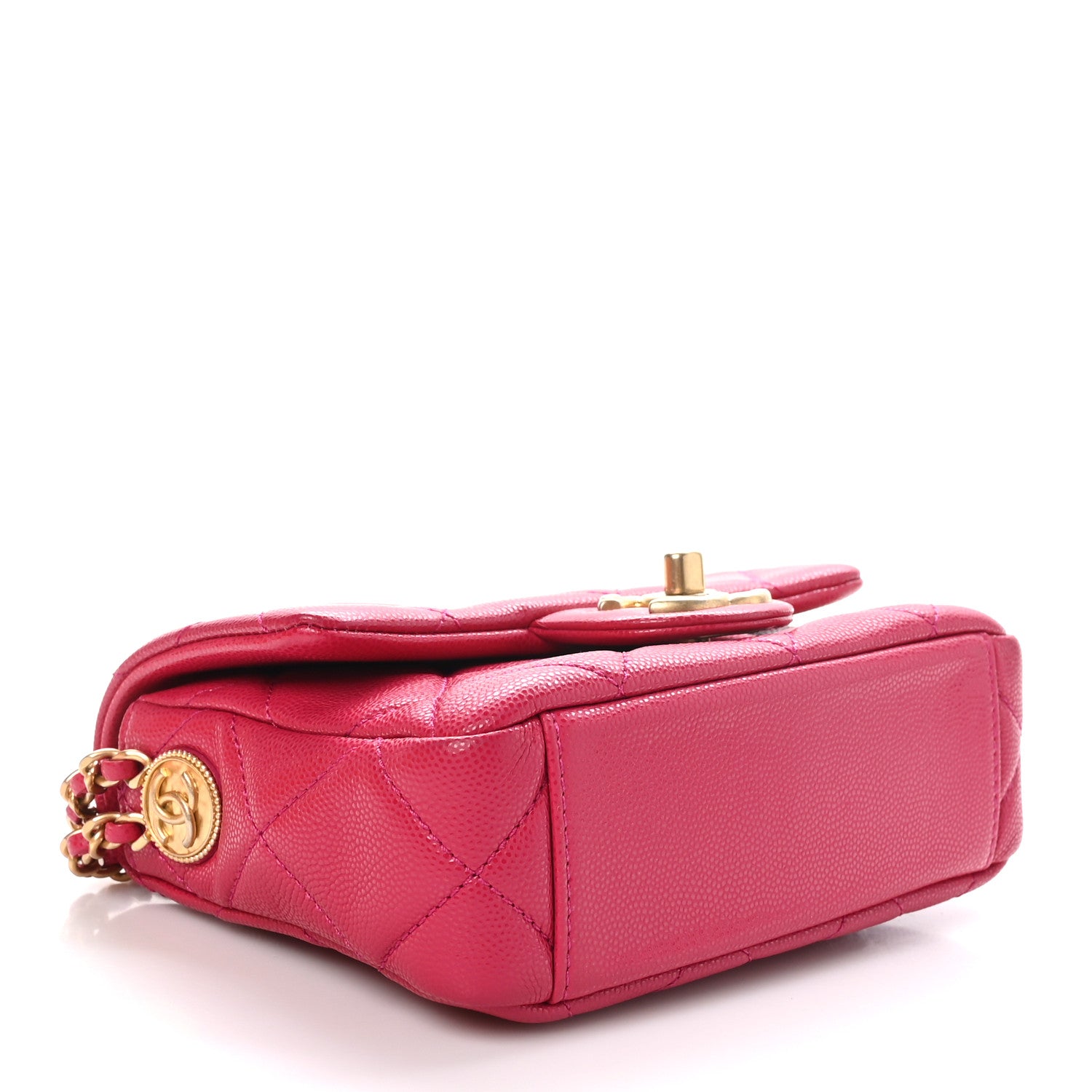 Chanel Caviar Quilted Mini Twist Your Buttons Flap Fuchsia 4 of 11