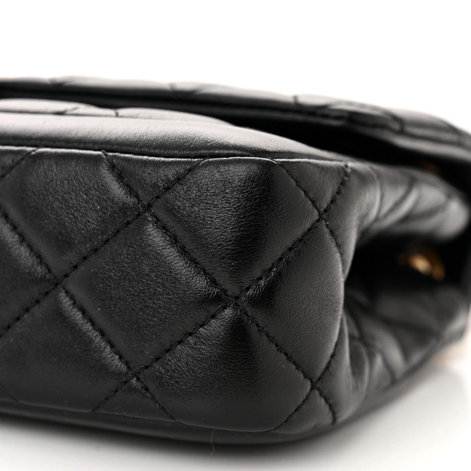 Chanel Shiny Lambskin Quilted Small Daily Friend Flap Black 10 of 10