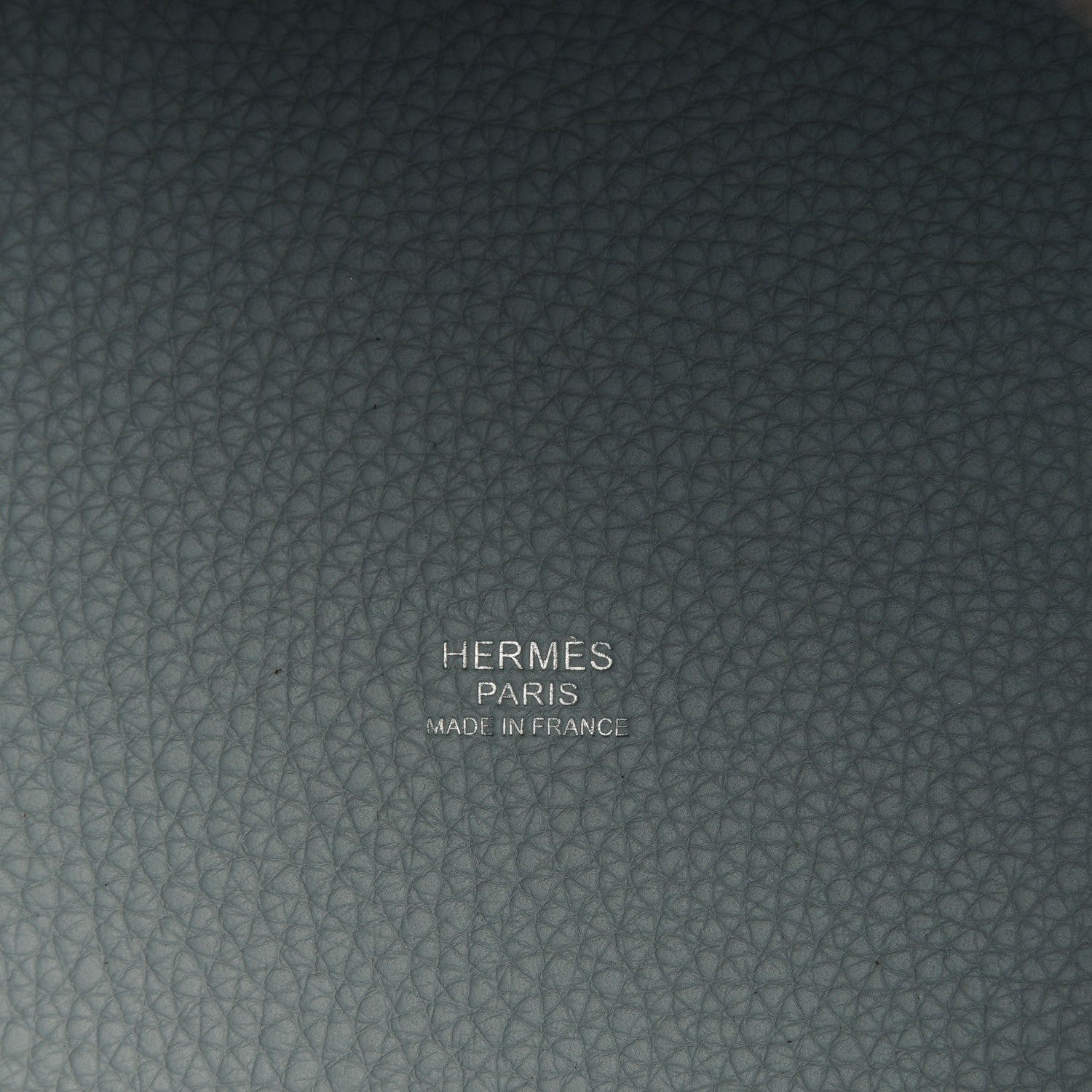 Hermes Taurillon Clemence Swift Picotin Lock 22 MM Bleu Pale Gris Perle 7 of 10