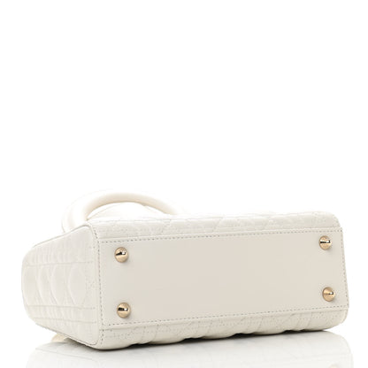 Christian Dior Lambskin Cannage Small My ABCDior Lady Dior White 4 of 11