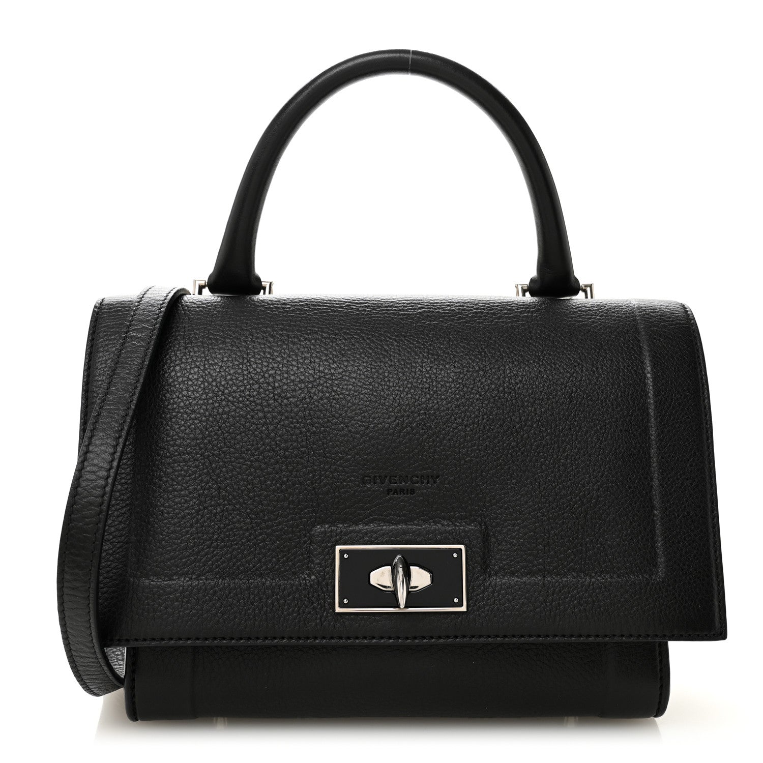 Givenchy Grained Calfskin Mini Shark Lock Satchel Black 1 of 10