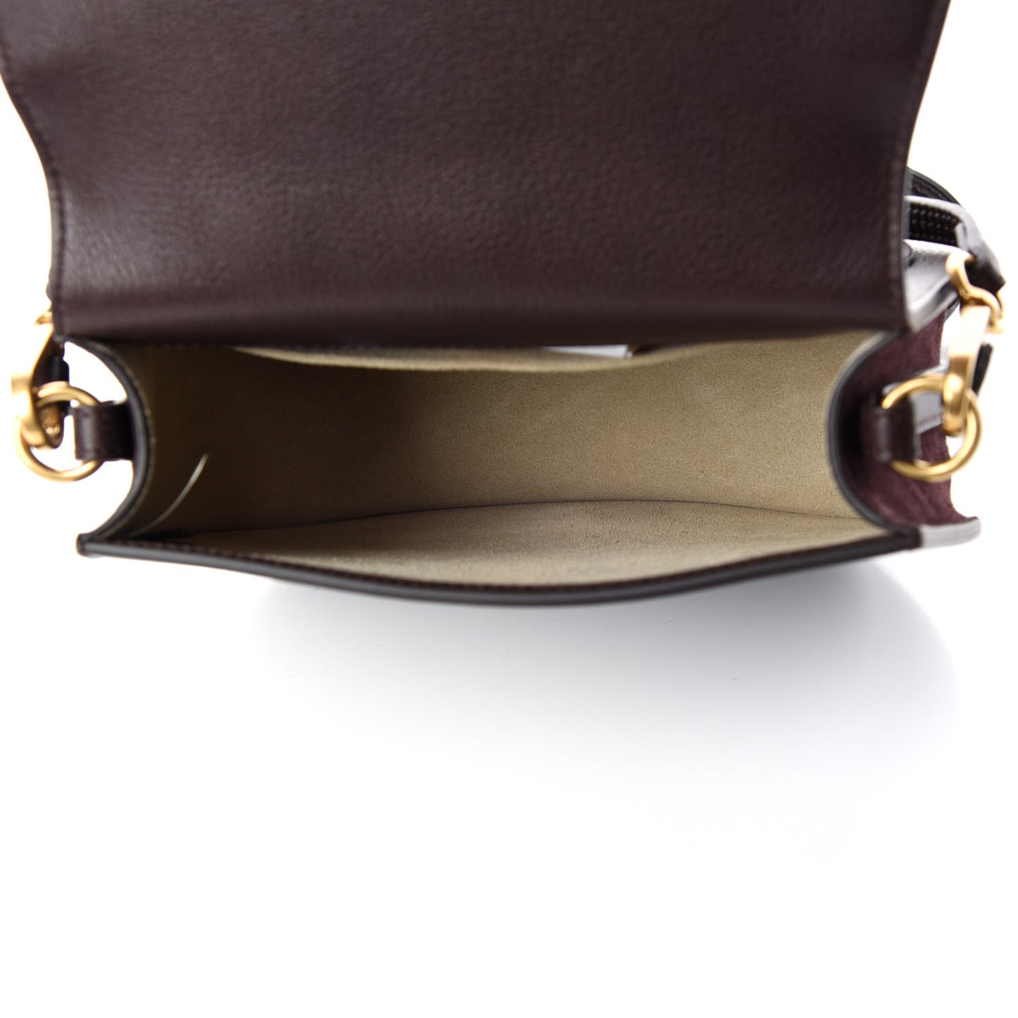 Calfskin Suede Medium Nile Bracelet Bag Carbon Brown
