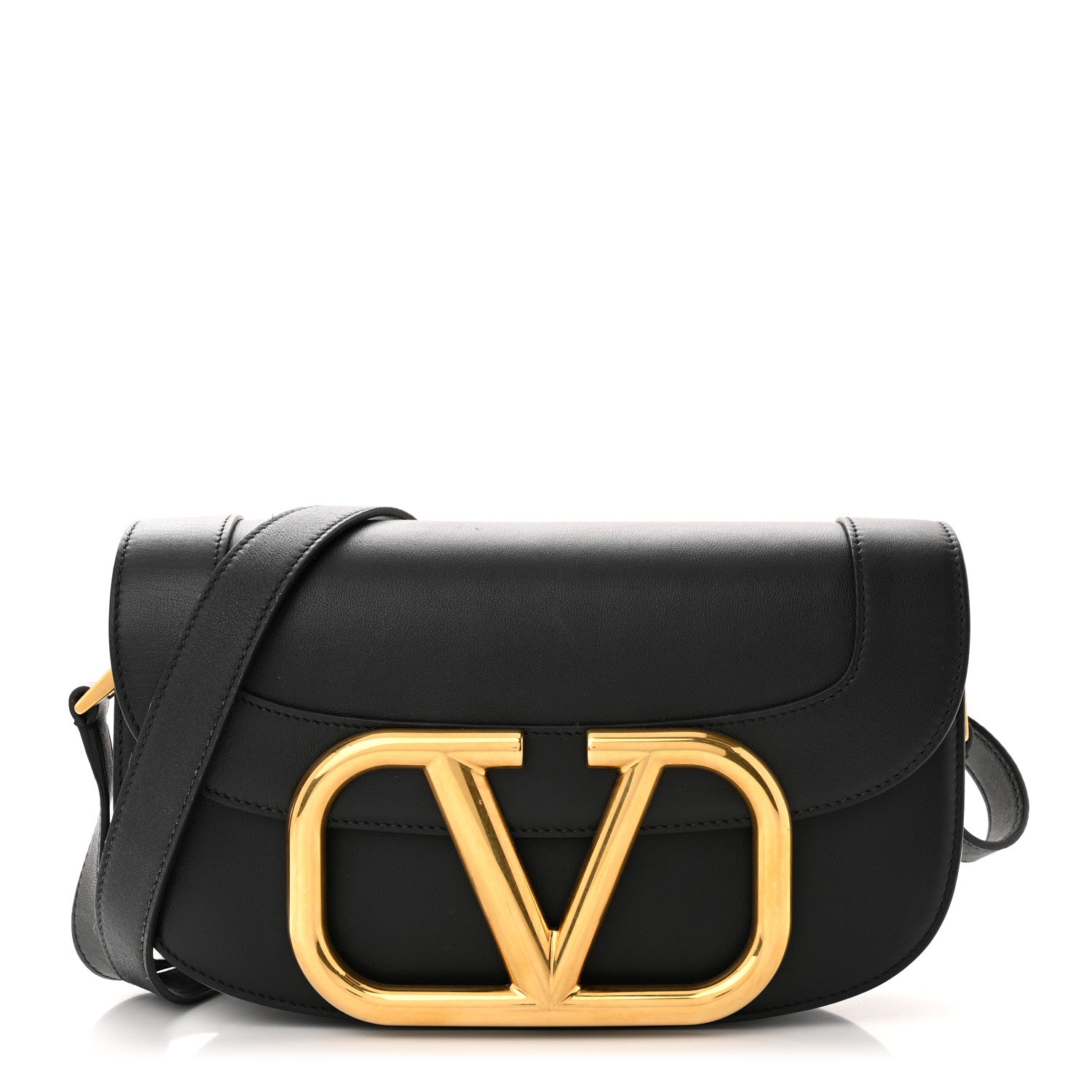 Valentino Garavani Smooth Calfskin Supervee Shoulder Bag Black 1 of 15