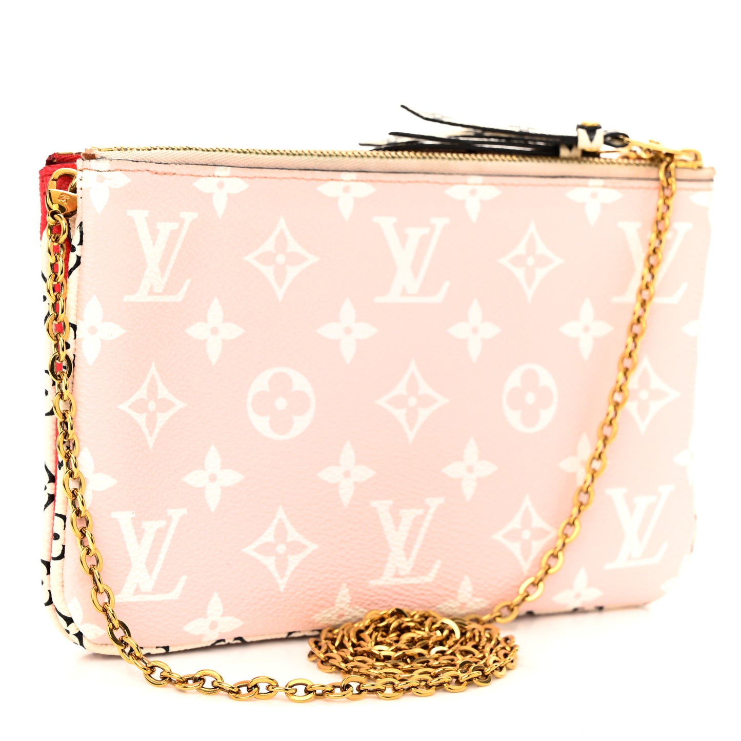 Monogram Giant Double Zip Pochette Rouge