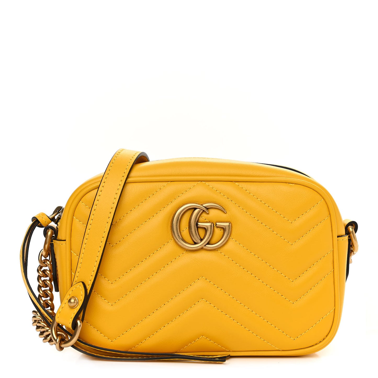 Calfskin Matelasse Mini GG Marmont Chain Shoulder Bag Stone Topaz