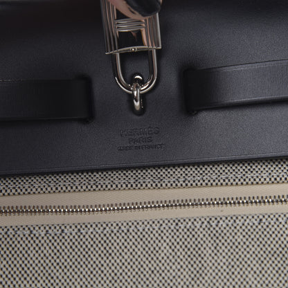 Hermes Vache Hunter Toile H Pegase Pop Herbag Zip Retourne 31 PM Bleu Indigo Ecru Black 8 of 12