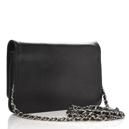 Chanel Caviar Timeless CC Wallet On Chain WOC Black 3 of 10