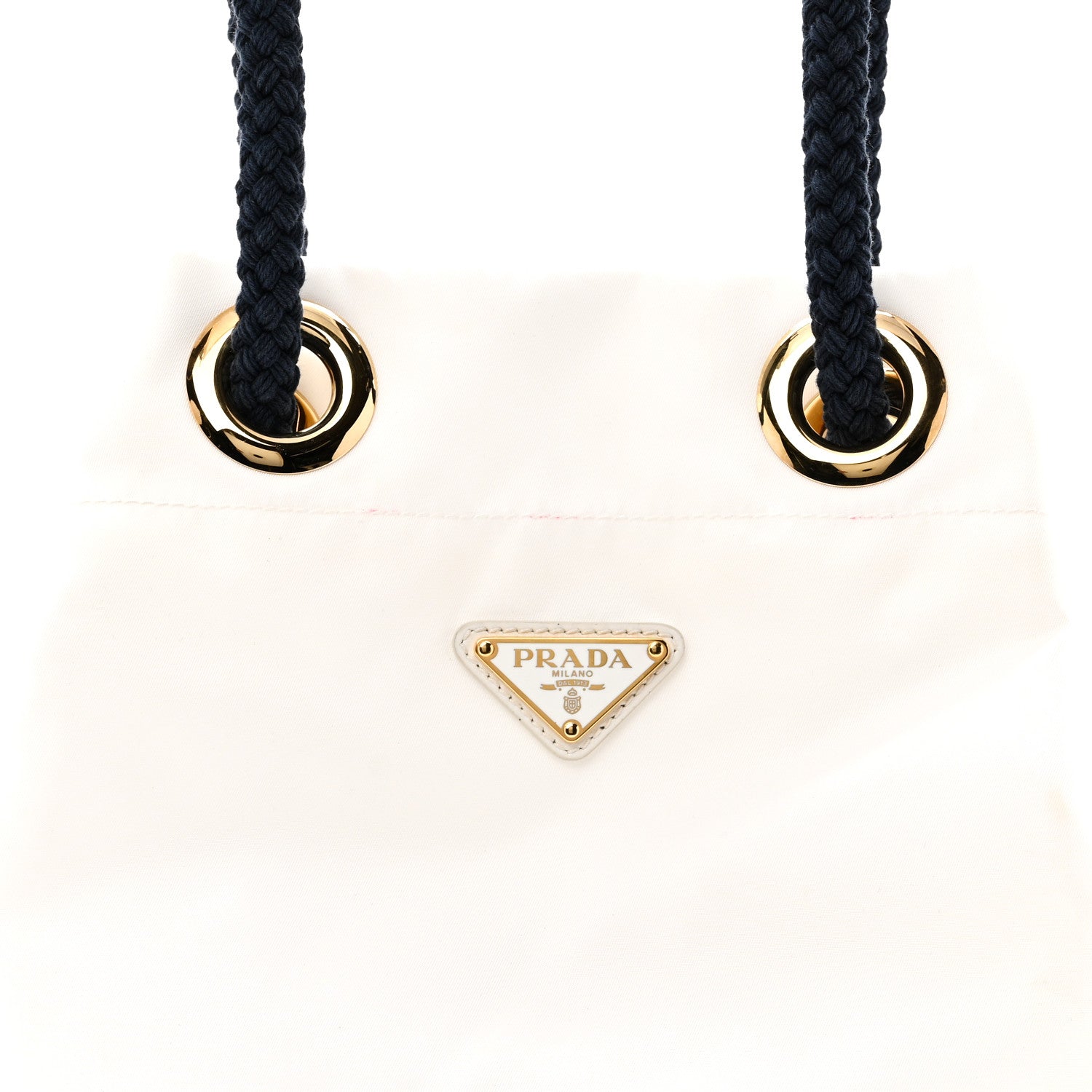 Prada Re-Nylon Triangle Mariner Small Bucket Bag White Baltico 7 of 9
