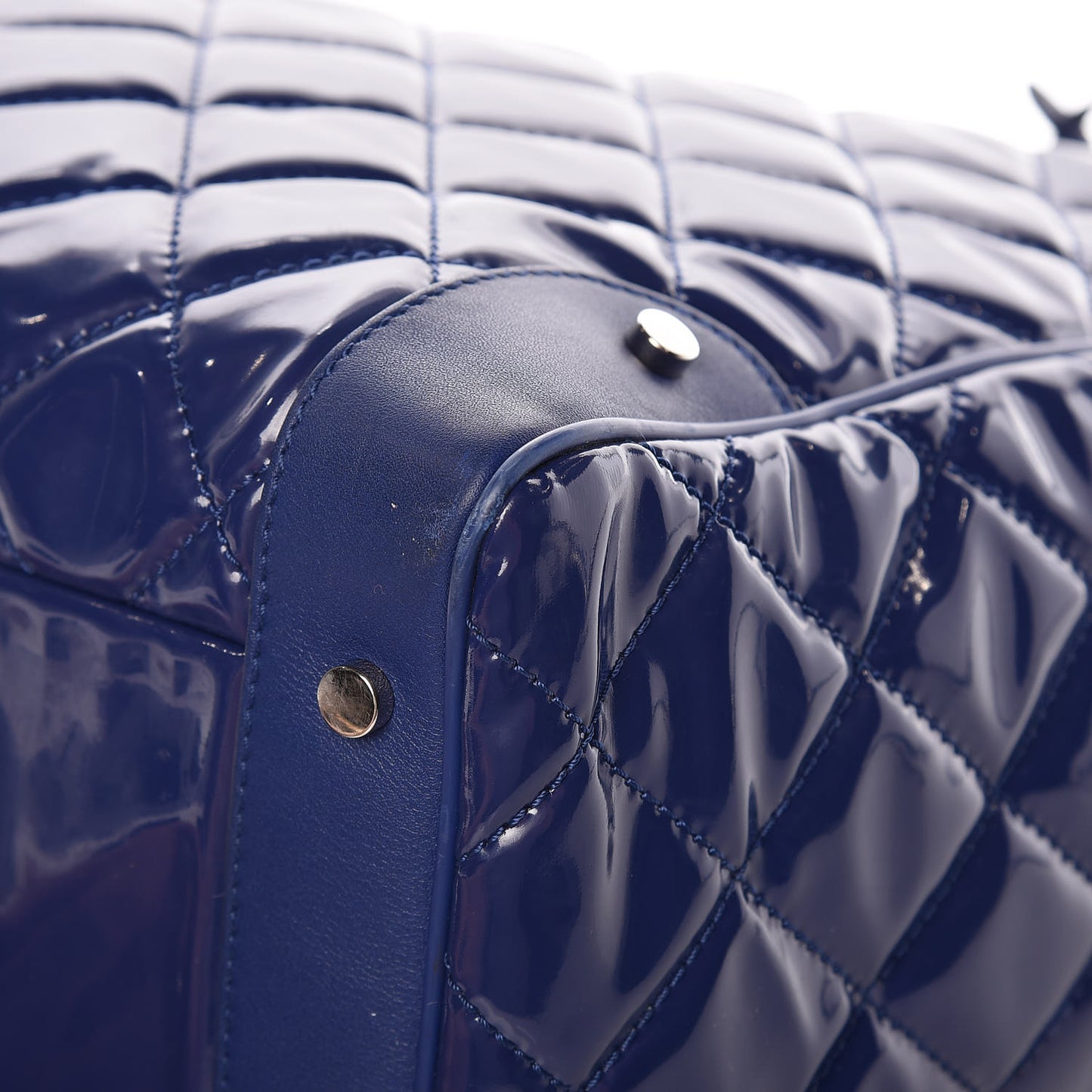 Vinyl Calfskin Viaggio Travel Bag Blue