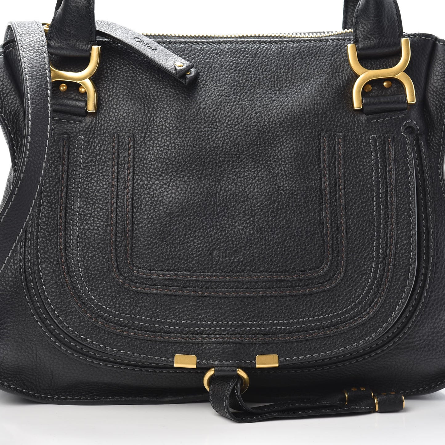 Calfskin Medium Marcie Satchel Black