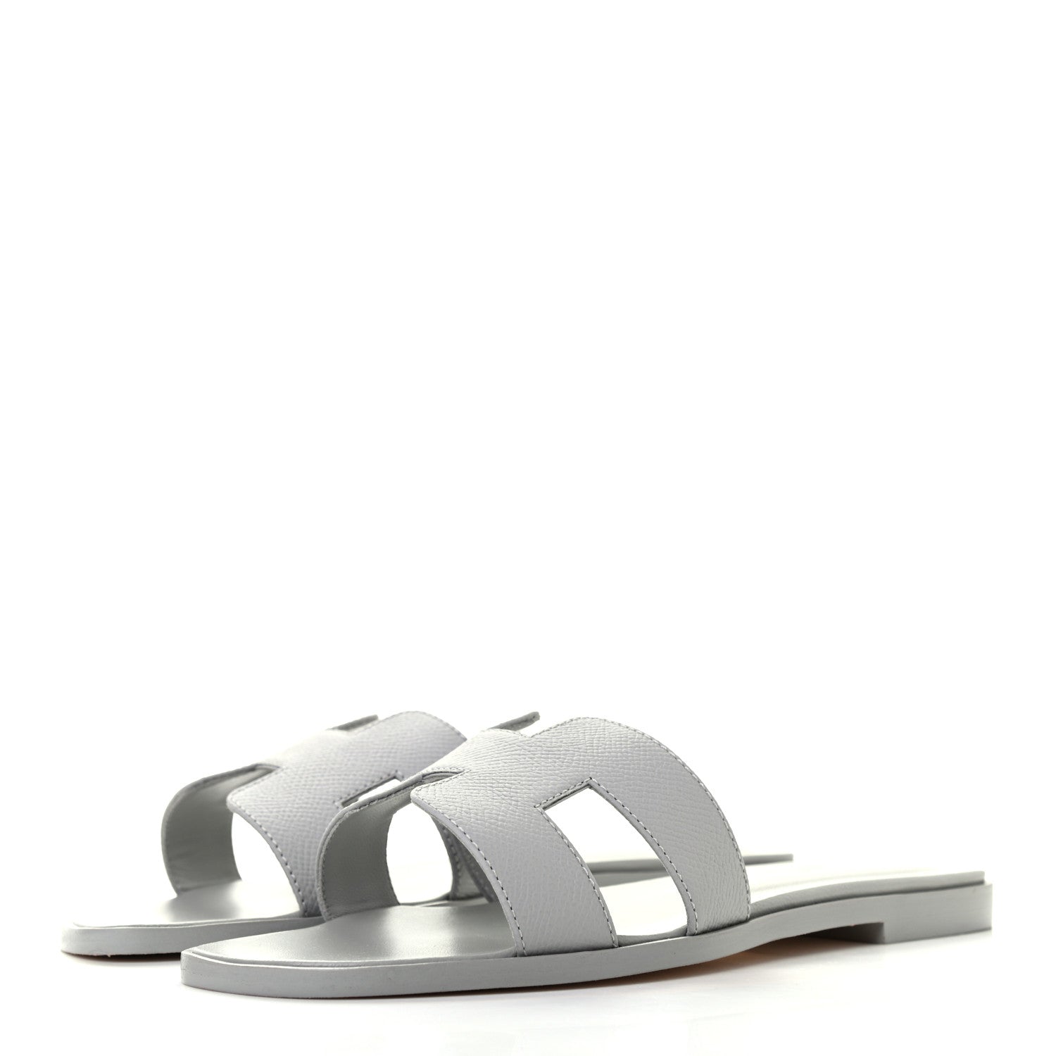 Hermes Epsom Oran Sandals 36.5 Bleu Glacier 3 of 8