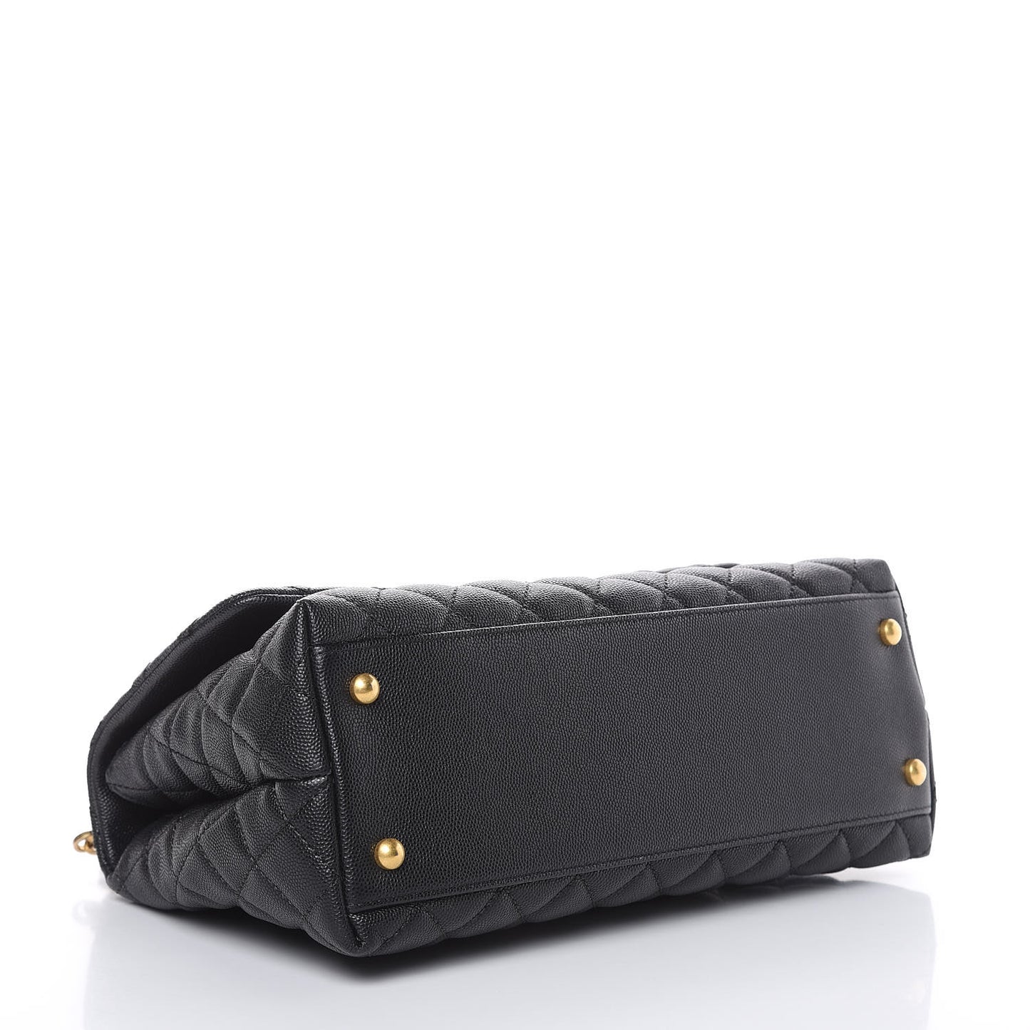 Caviar Quilted Small Coco Handle Flap Black