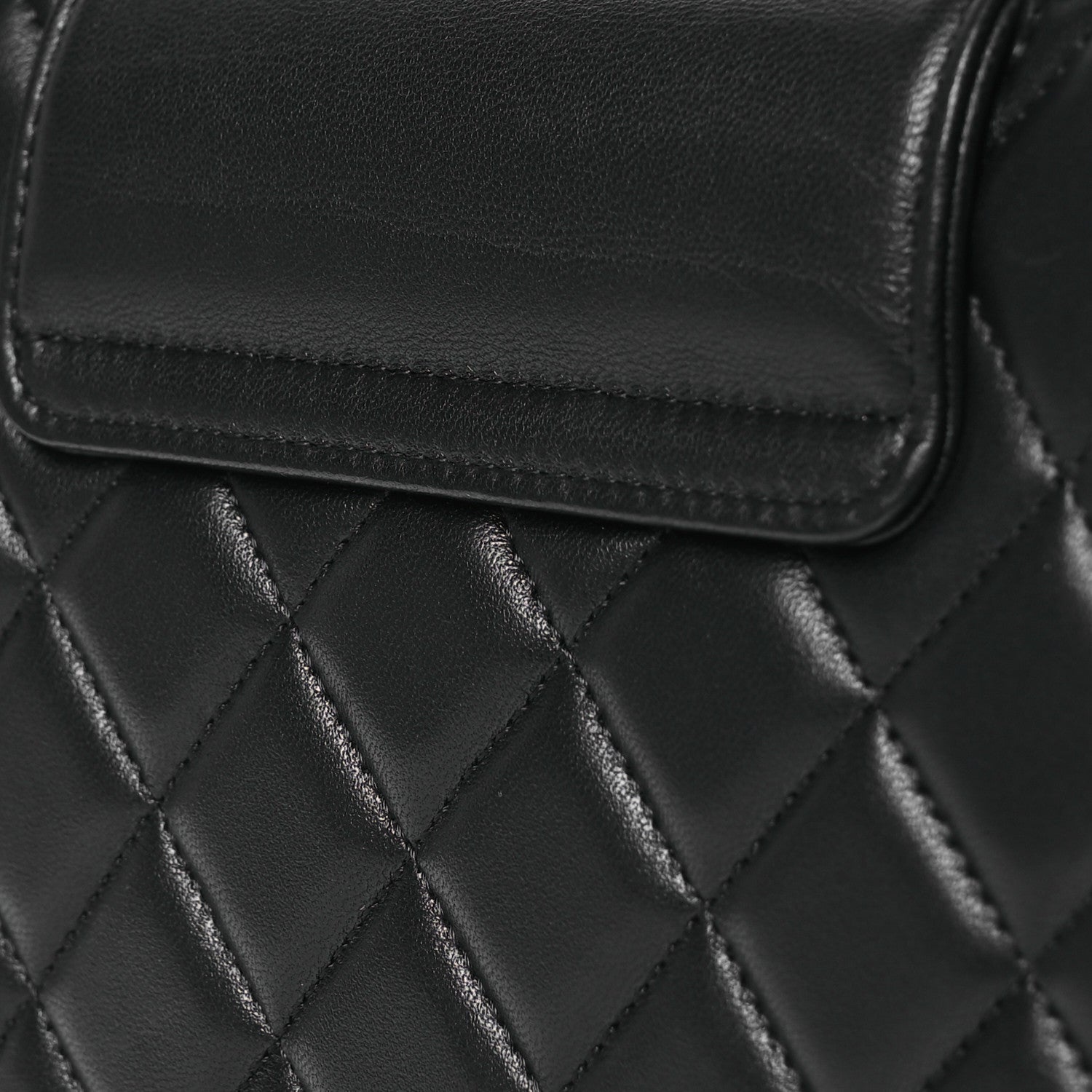 Chanel Lambskin Quilted CC Pouch Wristlet Black 9 of 10