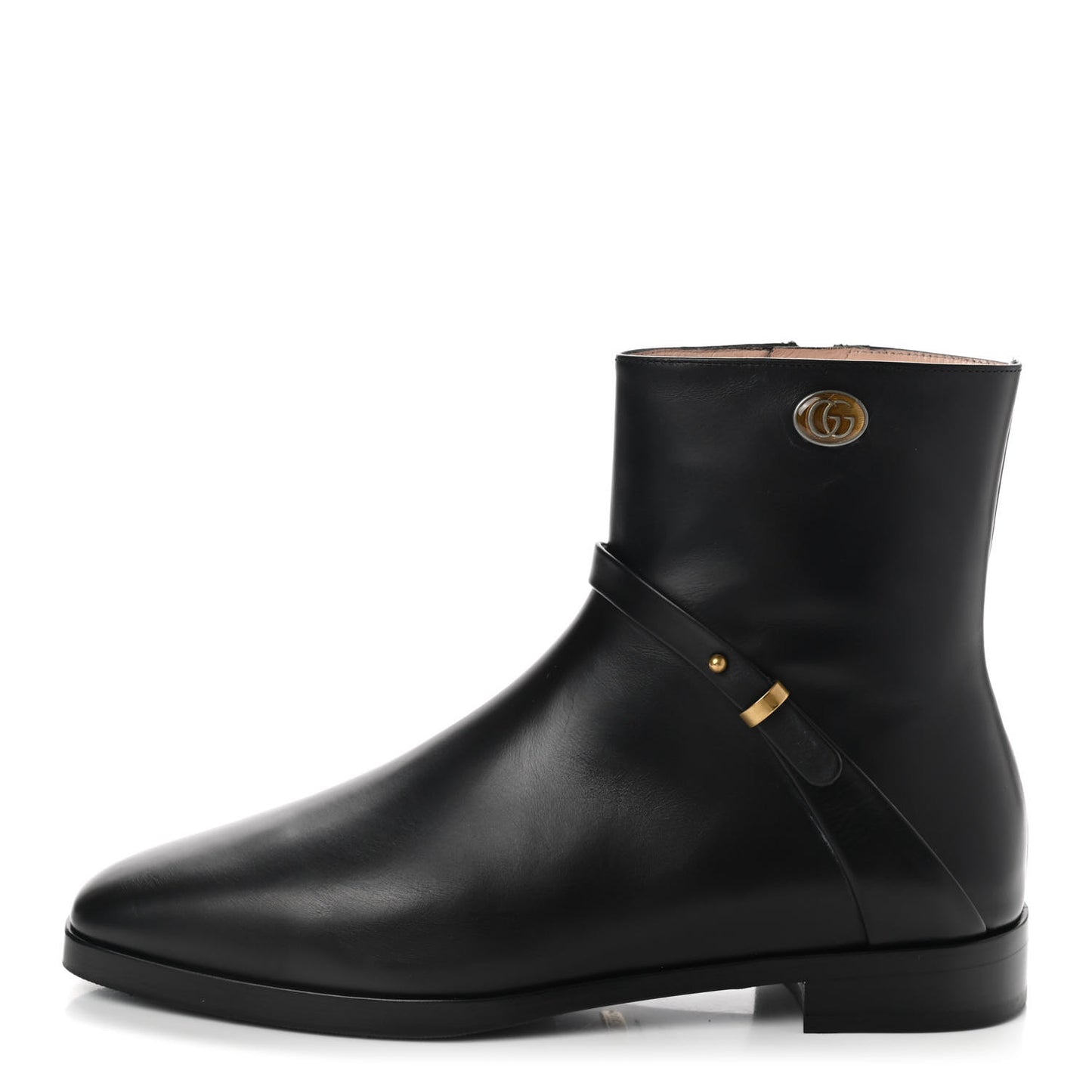 Calfskin Womens GG Ankle Boots 37.5 Black