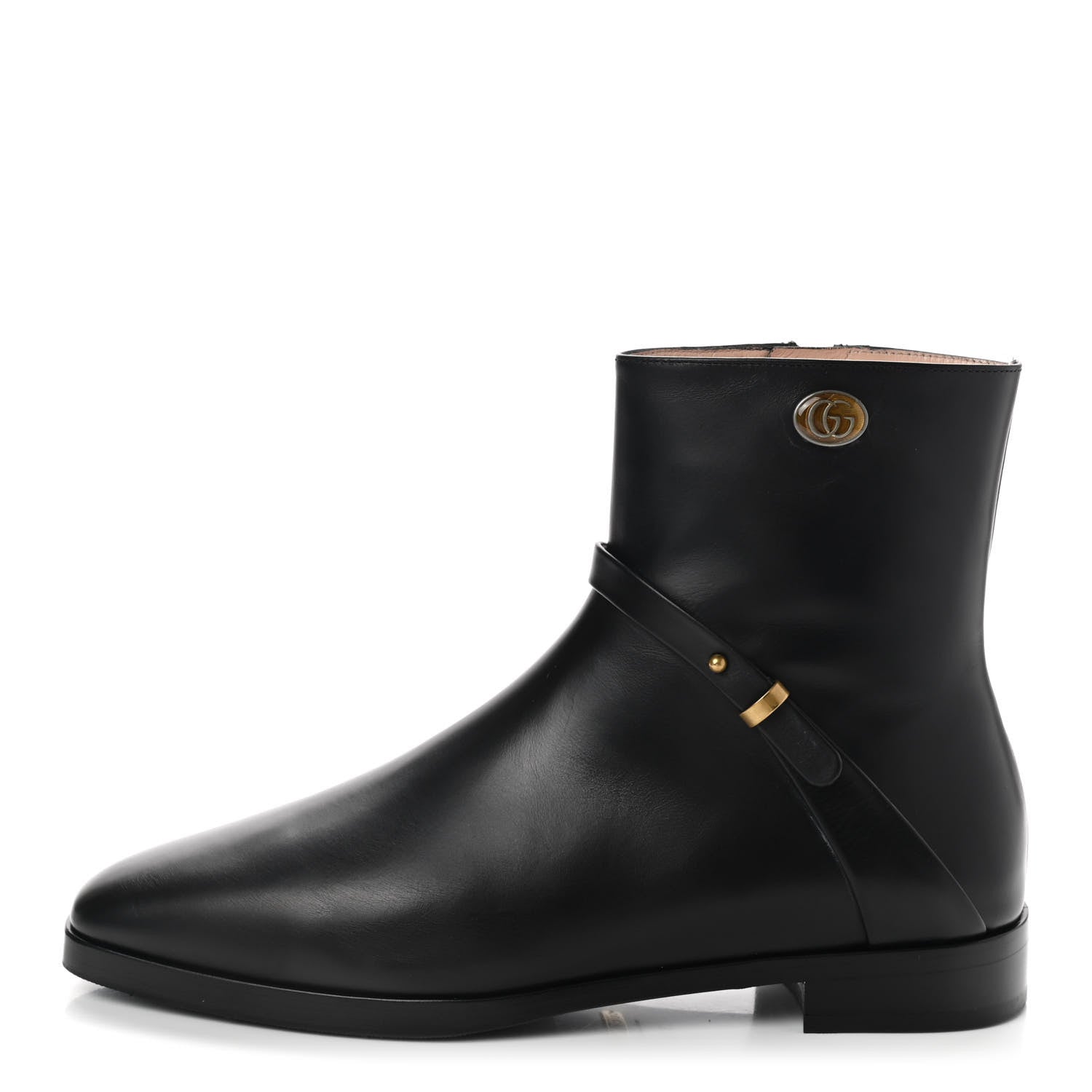 Gucci Calfskin Womens GG Ankle Boots 37.5 Black 1 of 8