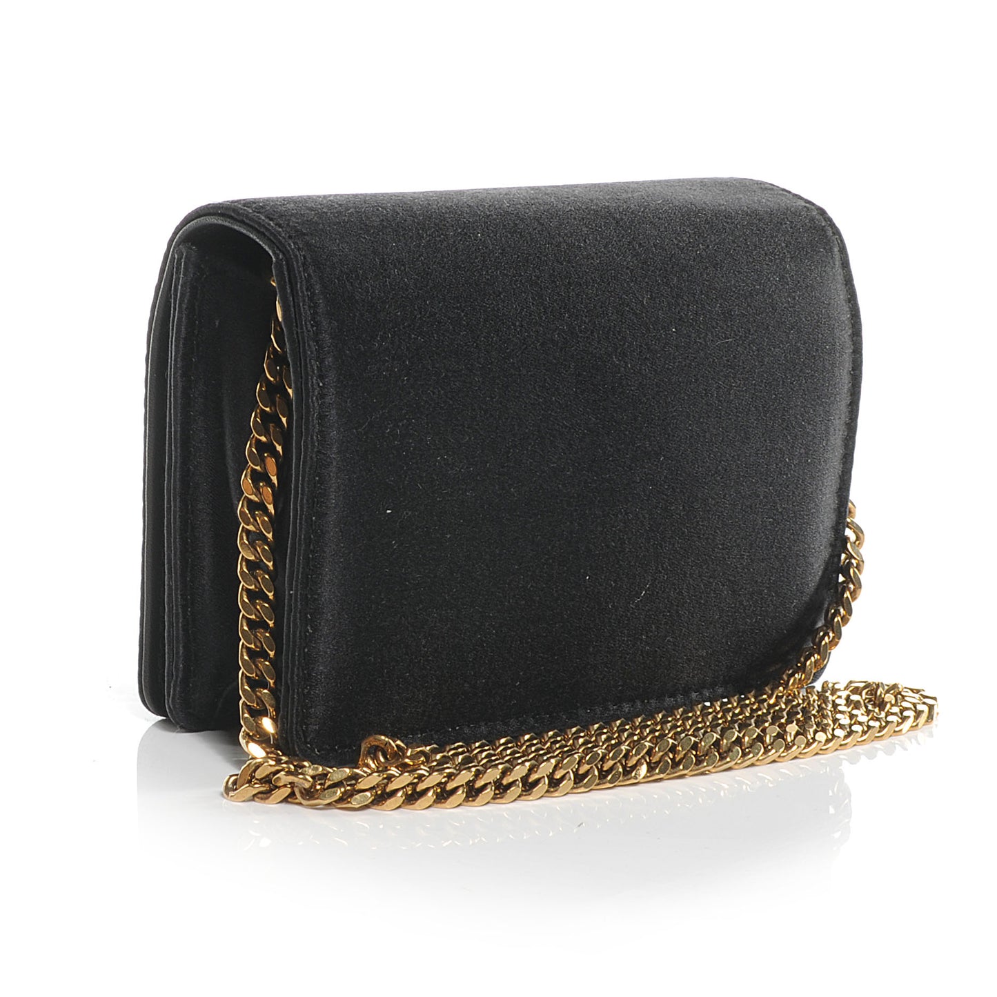 Silk Satin Butterfly Chain Evening Bag Black