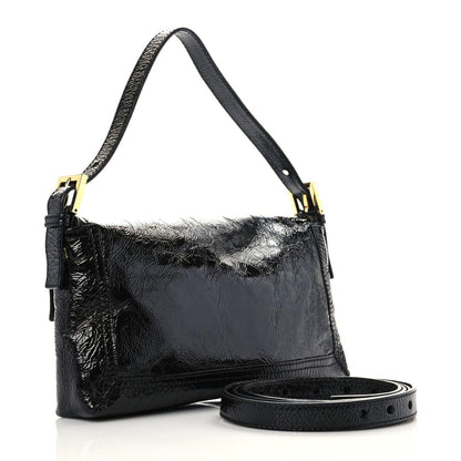 Fendi Vitello Naplak Medium Convertible Baguette Black 3 of 13