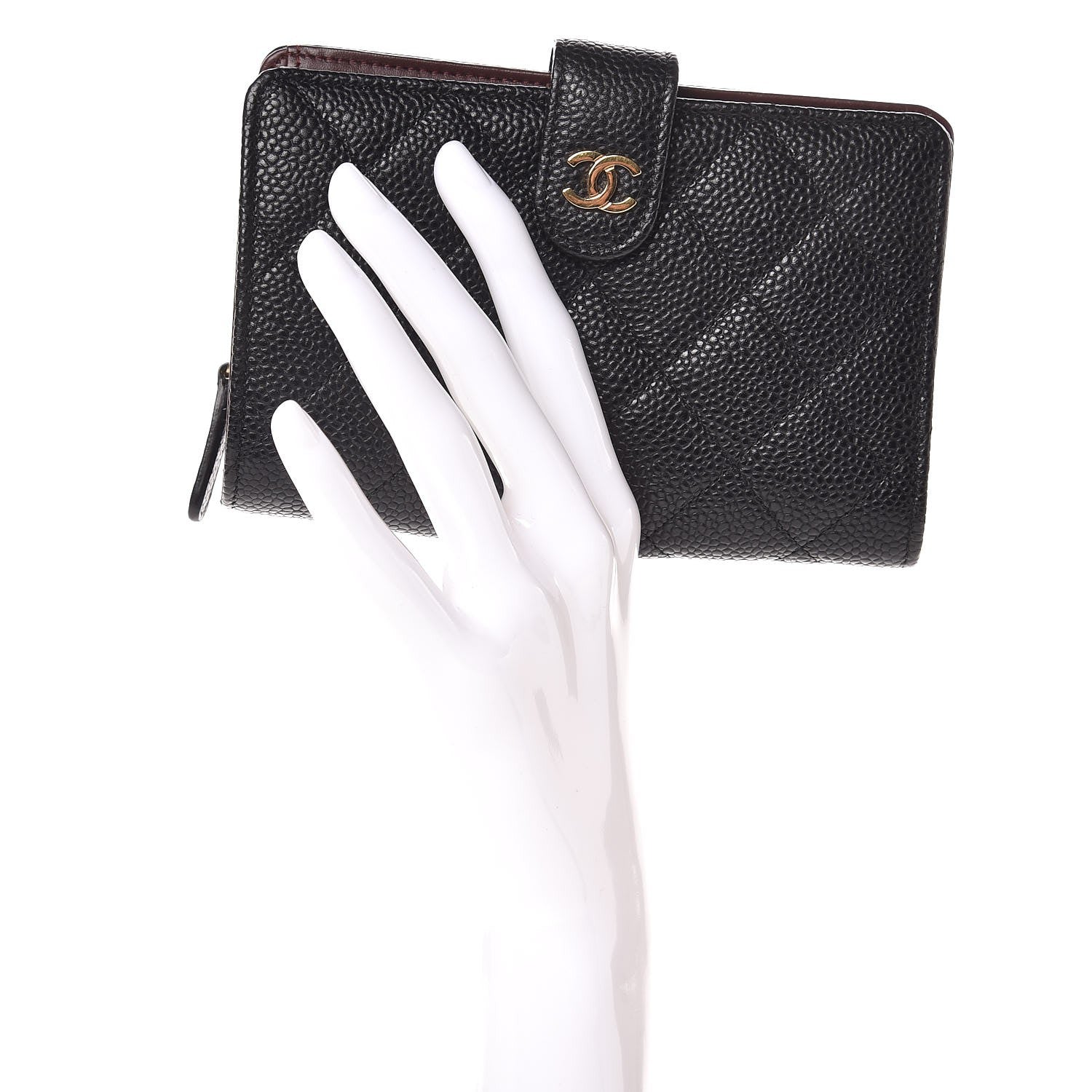 Chanel Caviar Quilted Zipped Pocket Wallet Black 3 of 20