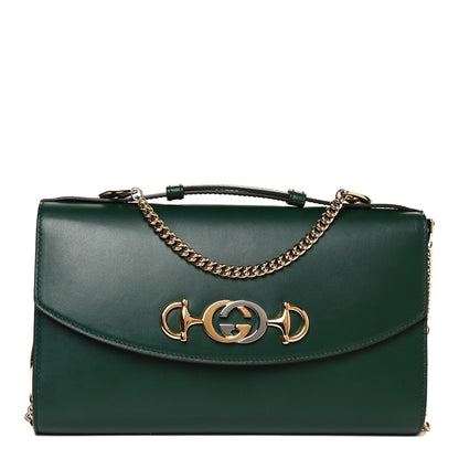 Gucci Smooth Calfskin Small Zumi Top Handle Shoulder Bag Vintage Green 2 of 21