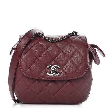 Chanel Goatskin Quilted CC Waiter Crossbody Burgundy 1 of 10