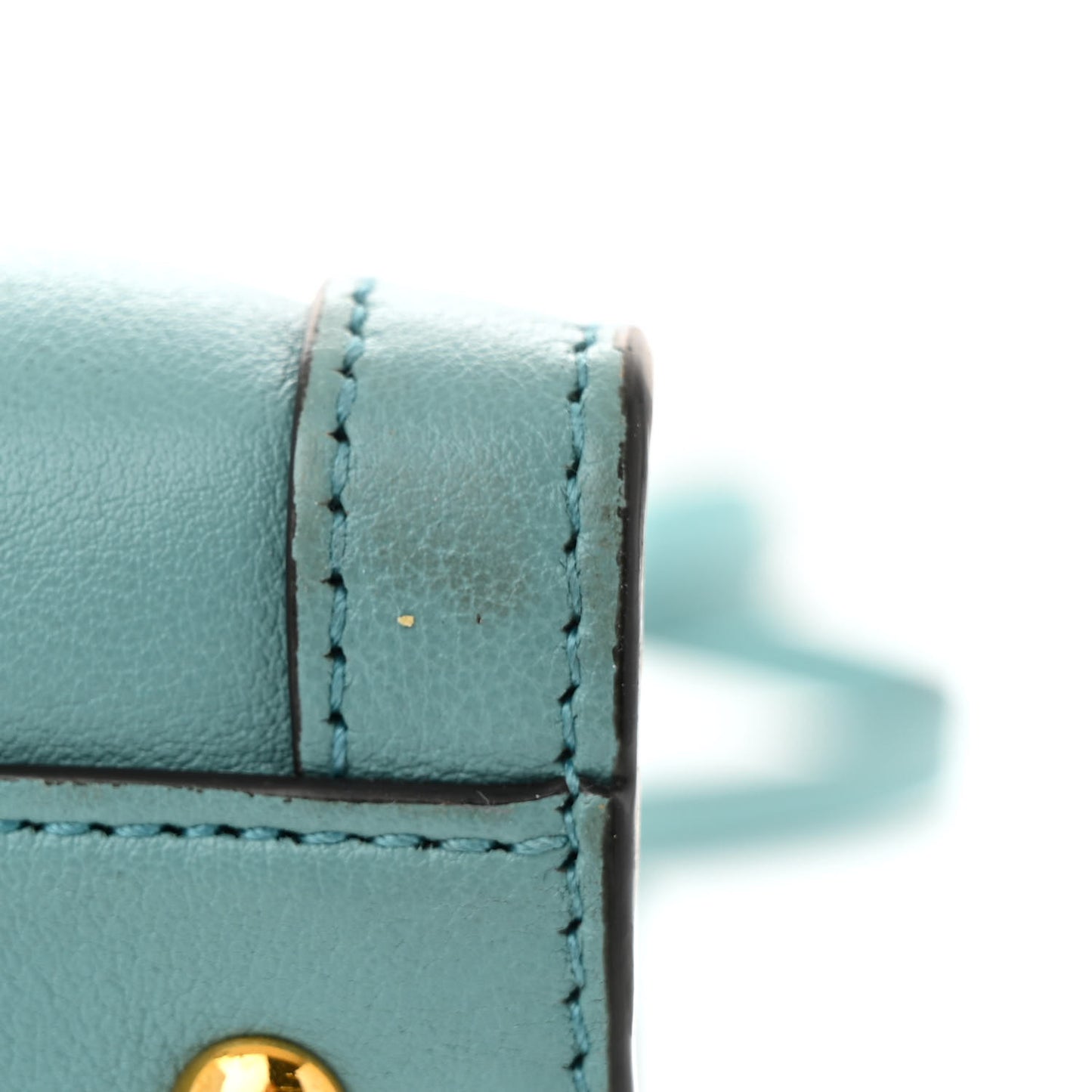 Wonka Grain Calfskin Small Diana Tote Bag Dusty Azure Orange Fluo