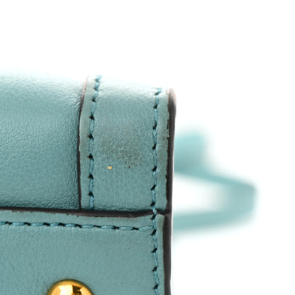 Gucci Wonka Grain Calfskin Small Diana Tote Bag Dusty Azure Orange Fluo 11 of 14