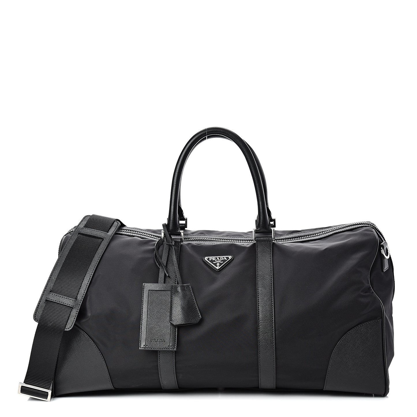 Tessuto Nylon Saffiano Duffle Bag Black