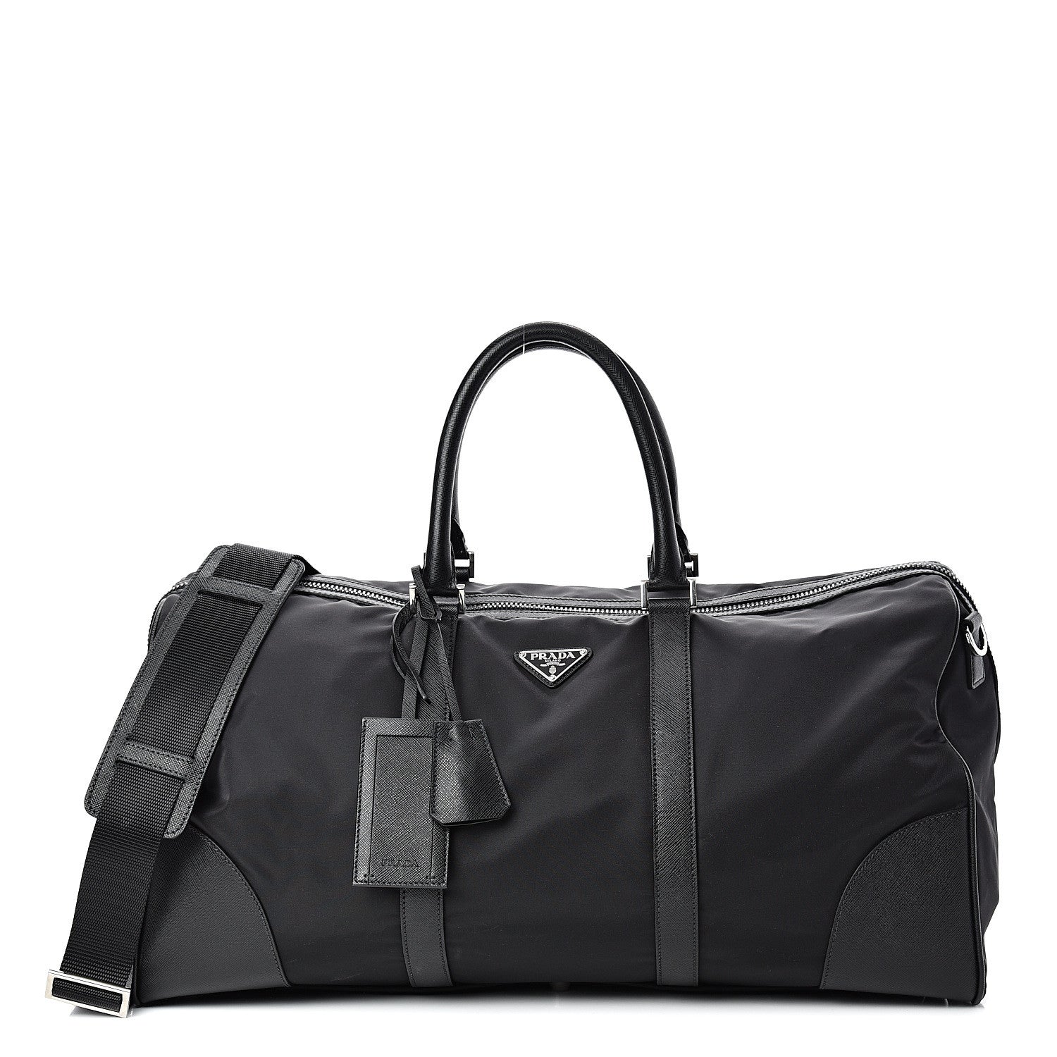 Prada Tessuto Nylon Saffiano Duffle Bag Black 1 of 11