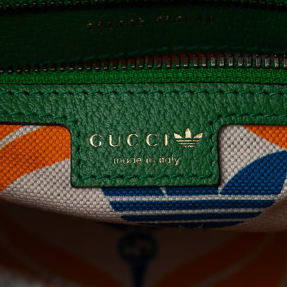 Gucci X ADIDAS Textured Dollar Calfskin Web Trefoil Logo Embossed Mini Bowling Bag New Shamarock Off White 6 of 10