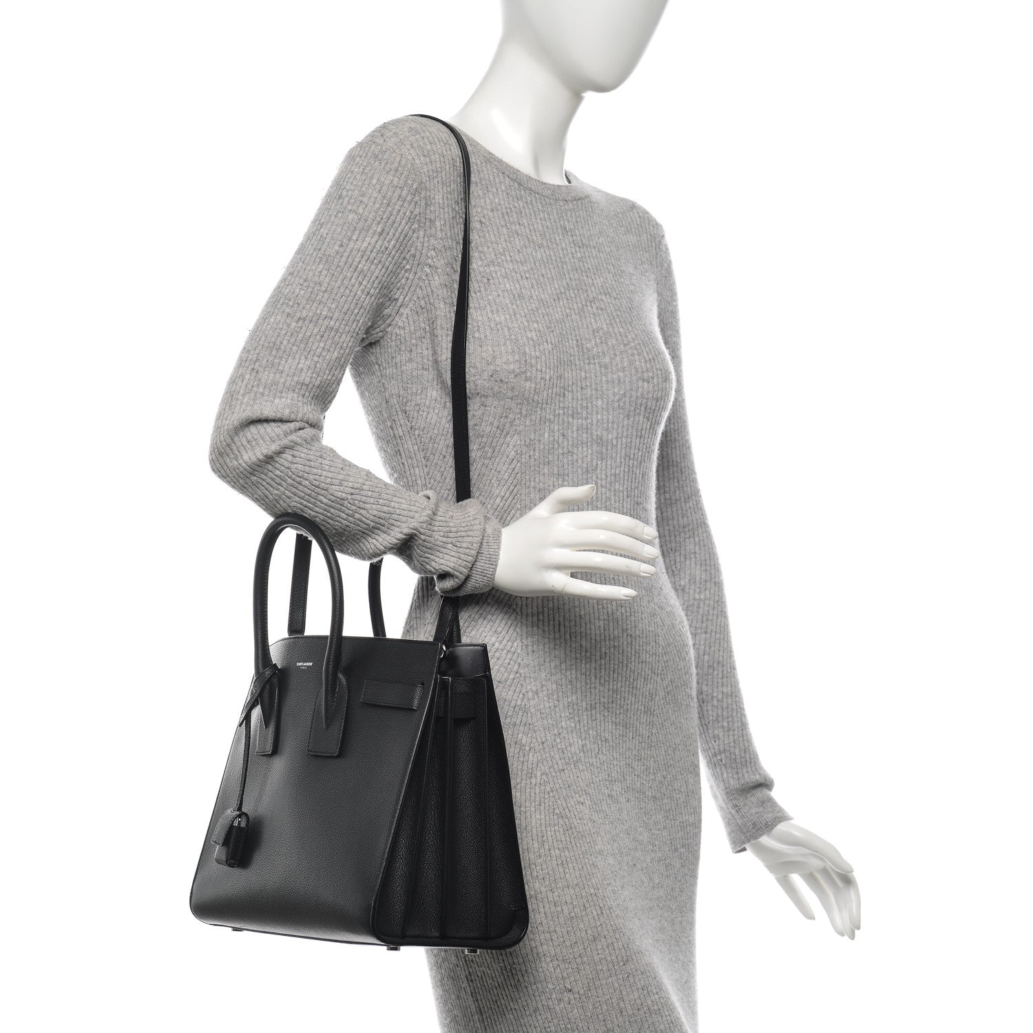 Saint Laurent Grained Calfskin Small Sac De Jour Black 2 of 14