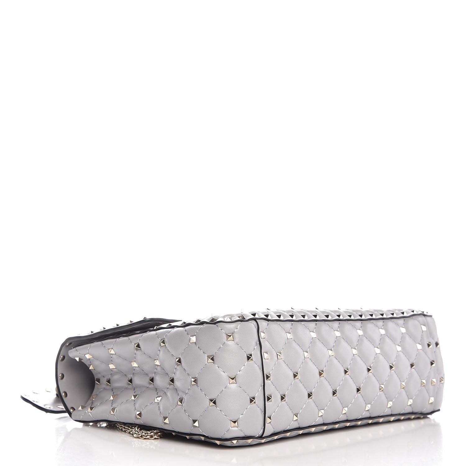 Valentino Garavani Nappa Large Rockstud Spike Shoulder Bag Pastel Grey 5 of 9