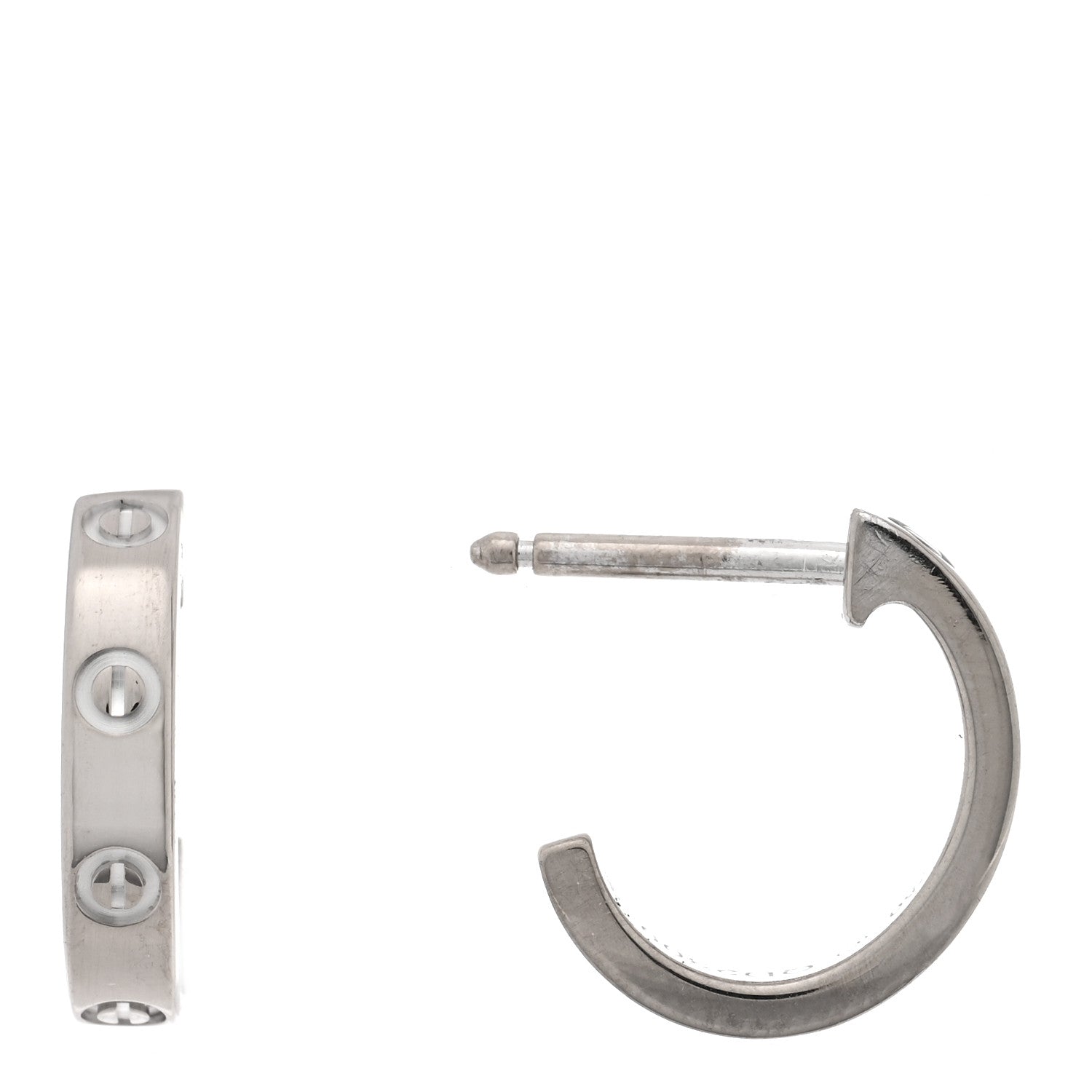 Cartier 18K White Gold Small LOVE Hoop Earrings 1 of 4