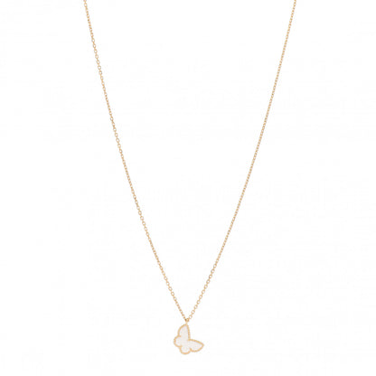 Van Cleef & Arpels 18K Yellow Gold Mother of Pearl Sweet Alhambra Butterfly Pendant Necklace 1 of 5
