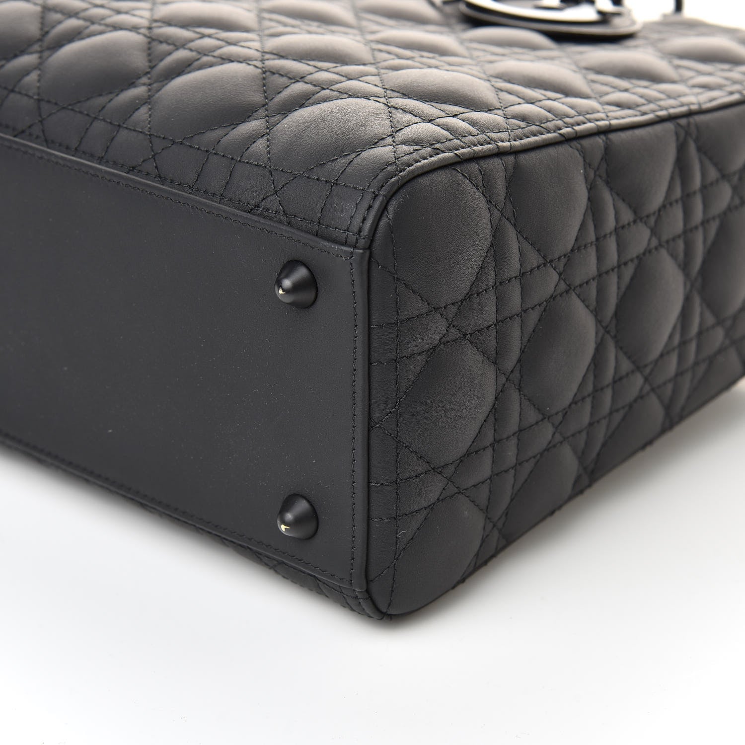 Christian Dior Ultra Matte Calfskin Cannage Large Lady Dior Black 9 of 11