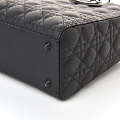Christian Dior Ultra Matte Calfskin Cannage Large Lady Dior Black 9 of 11