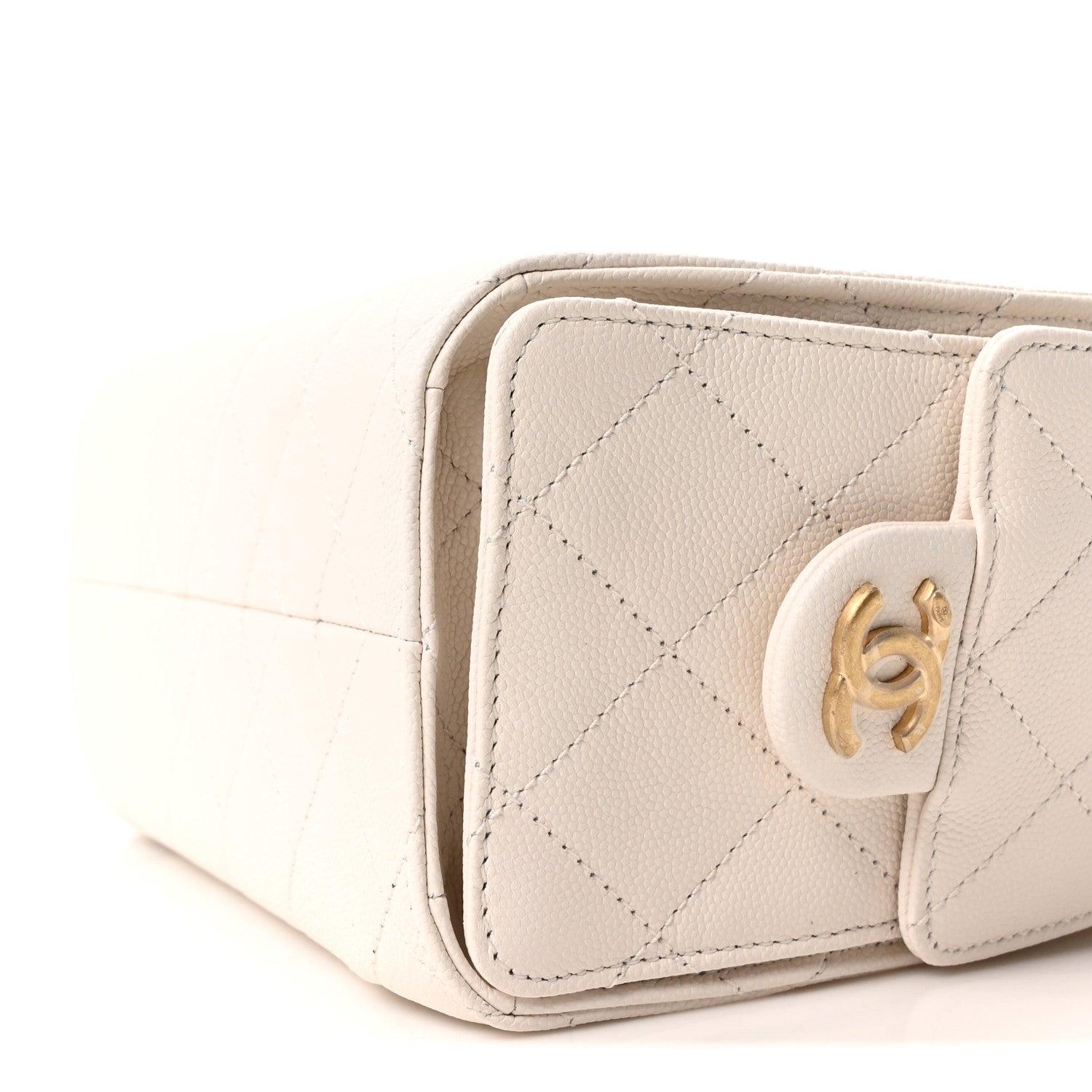 Chanel Caviar Quilted Mini Chanel 25 Handbag White 10 of 10