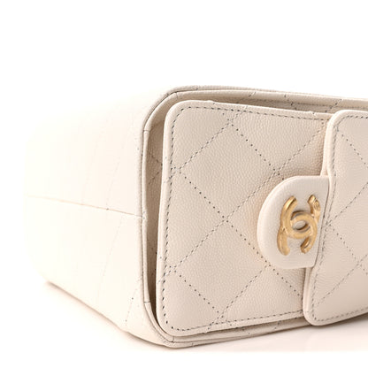 Chanel Caviar Quilted Mini Chanel 25 Handbag White 10 of 10