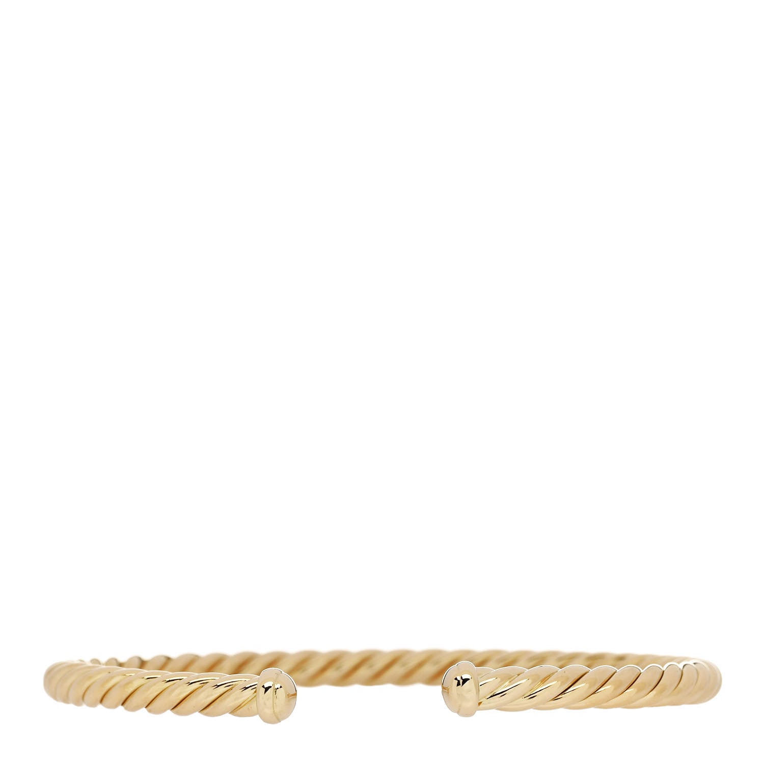 David Yurman 18K Yellow Gold 4mm Cablespira Bracelet 1 of 4