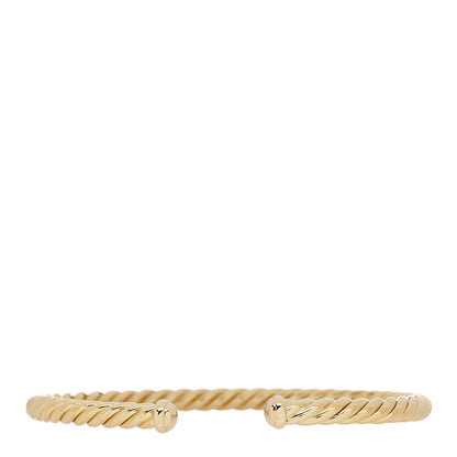 David Yurman 18K Yellow Gold 4mm Cablespira Bracelet 1 of 4