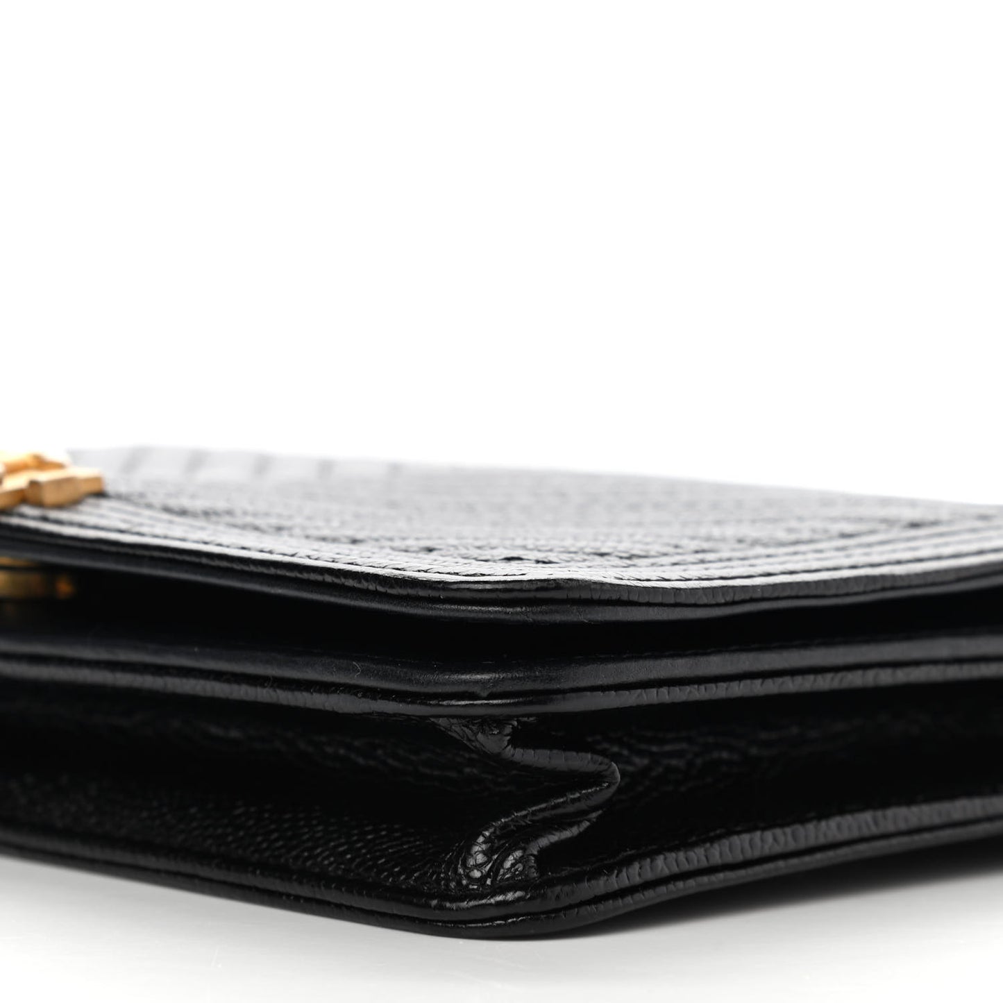 Caviar Chevron Quilted Boy Wallet On Chain WOC Black